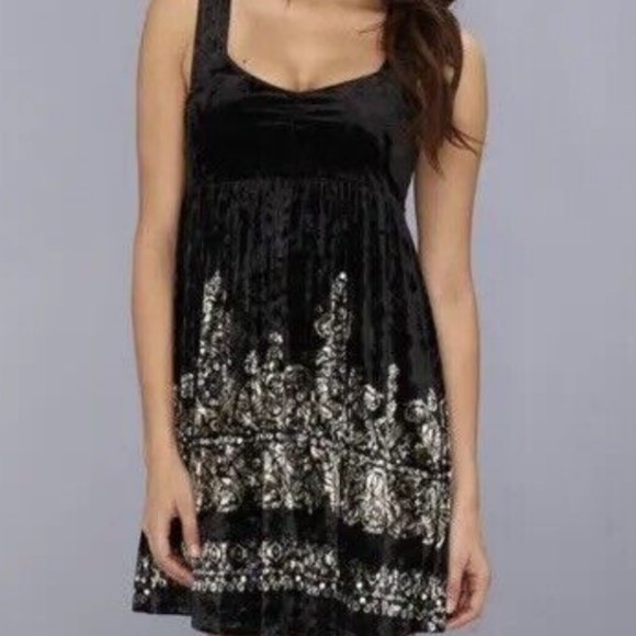 Free People Velvet Underground Dress Black Sz.S - Picture 3 of 8